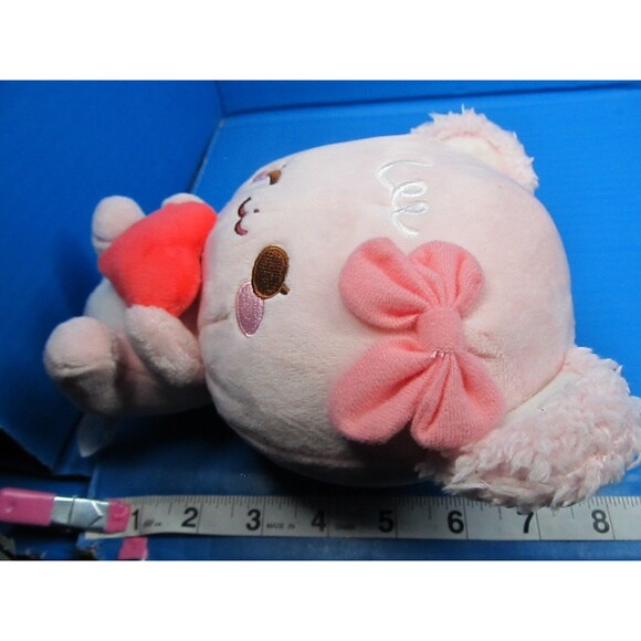 Sugar Cubs Heart Mini Plush 8" Stuffed Animal Pink Fukuya Bear - Picture 6 of 6